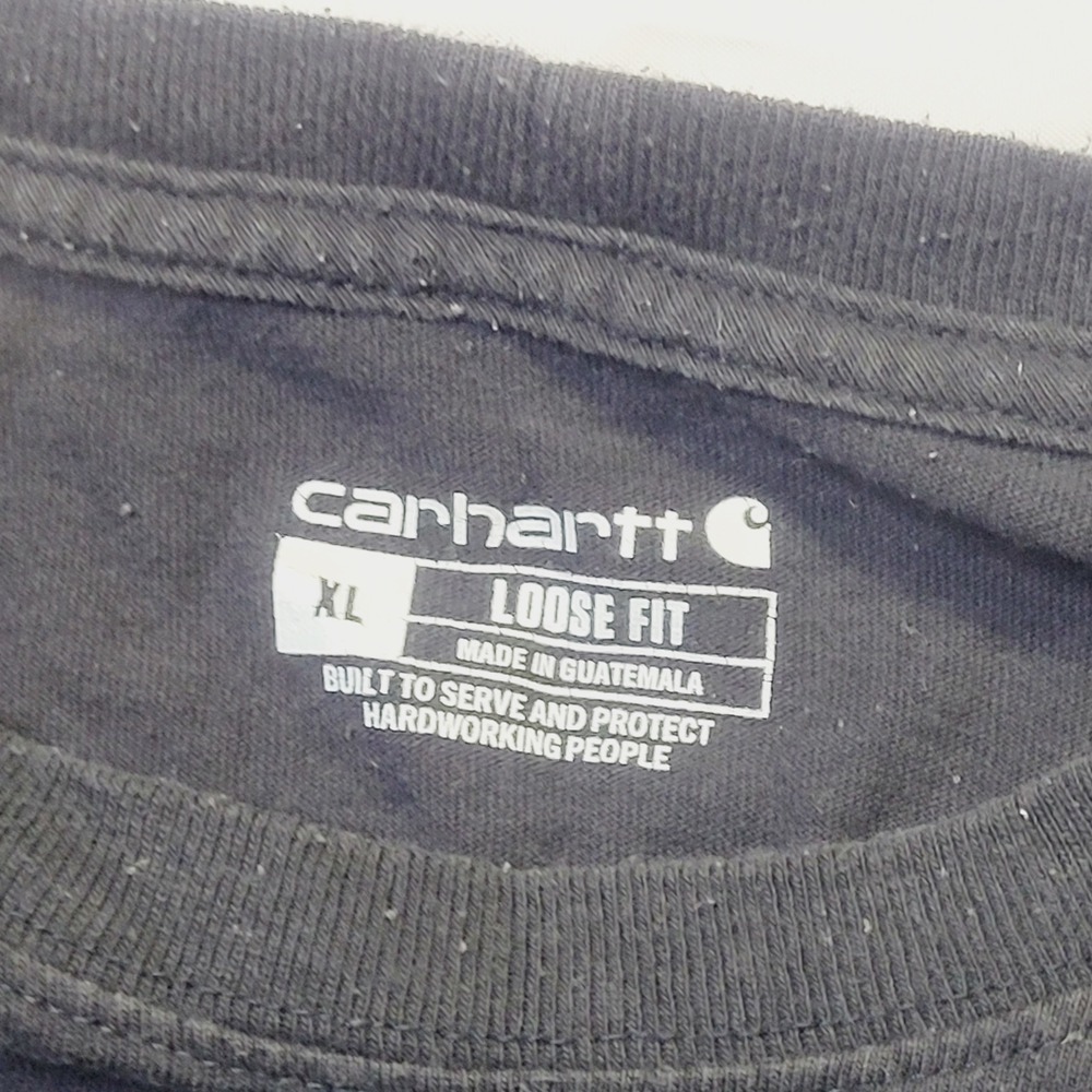 Carhartt Mens Loose Fit Long Sleeve Pocket T-Shirt Black Size XL - Picture 4 of 10